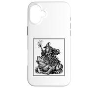 Custodia per iPhone 16 Plus Rana toro a cavallo del mago vintage