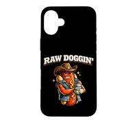 Custodia per iPhone 16 Plus Raw Dogin Vintage Hot Dog Maestro della Griglia Regalo