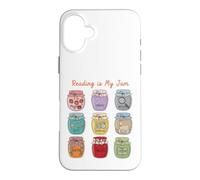 Custodia per iPhone 16 Plus Reading is My Jam Bookworm Generi letterari Vasetti