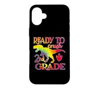 Custodia per iPhone 16 Plus Ready To Crush 2nd Grade Dinosaur Back To School Tie Dye
