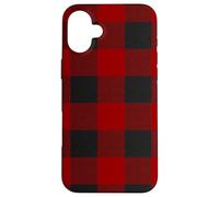 Custodia per iPhone 16 Plus Red Buffalo Design Christmas Decor Plaid Pattern
