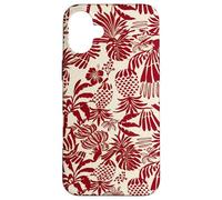 Custodia per iPhone 16 Plus Red Tropical Pineapple Palm Leaf Aloha Summer Pattern