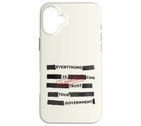 Custodia per iPhone 16 Plus Redacted Everything is Fine Trust Your Government Political