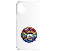 Custodia per iPhone 16 Plus Regalo per 50° compleanno 1976 Disco Peace Vintage Love Retro Funk