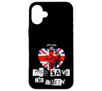 Custodia per iPhone 16 Plus Regina Elisabetta II Dio salvi la regina Punk Memoriam Love