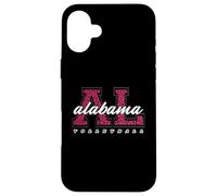 Custodia per iPhone 16 Plus Retro Alabama Pallavolo Rosa Leopard Collegiate State Art