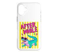 Custodia per iPhone 16 Plus Retro Alligator Occhiali Da Sole Dopo Mentre