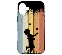 Custodia per iPhone 16 Plus Retro anni Ottanta circo Stile giocoliere giocoliere Silhouette
