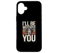 Custodia per iPhone 16 Plus Retro Funny Dog Citazioni I'll Be Watching You