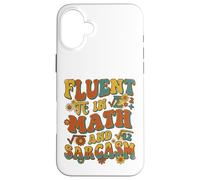 Custodia per iPhone 16 Plus Retro Ondulato Fluente In Matematica E Sarcasmo Groovy Flower Teacher