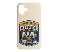 Custodia per iPhone 16 Plus Retro School Pickup Parent Coffee Morning Humor