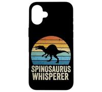 Custodia per iPhone 16 Plus Retro Tramonto Spinosauro Whisperer Silhouette