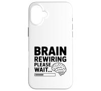 Custodia per iPhone 16 Plus Ricablaggio del cervello Attendere prego Mindfulness Humor