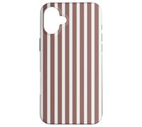 Custodia per iPhone 16 Plus Righe Classiche Marrone Castagna