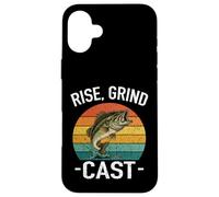 Custodia per iPhone 16 Plus RISE GRIND CAST Amante della pesca Fish Whisperer Avventure Lago