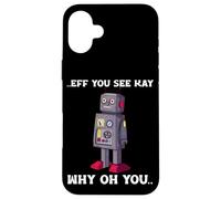 Custodia per iPhone 16 Plus Robot divertente Malfunzionamento Tech Nerd Science Robotics