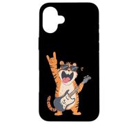 Custodia per iPhone 16 Plus Rockstar Tiger - Chitarra elettrica Solo Punk Metal Pop Graphic