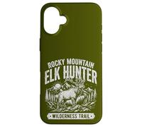 Custodia per iPhone 16 Plus Rocky Mountain Elk Hunter Hunting Retro Vintage