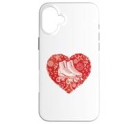 Custodia per iPhone 16 Plus Roller Skater Heart Grafica Pattinaggio su strada