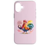 Custodia per iPhone 16 Plus Rooster Country Decor Chicken Gallo Coffee Morning Cafe