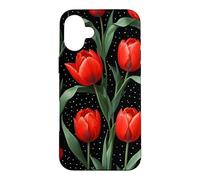 Custodia per iPhone 16 Plus Rose rosse Midnight Darkness Fiori Floreale