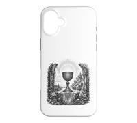 Custodia per iPhone 16 Plus Sacro Graal Leggenda Arturiana Sacro Calice Line Art
