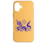 Custodia per iPhone 16 Plus Sak Yant Tatuaggio Naga Serpente Yantra Bangkok Thailandia