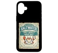 Custodia per iPhone 16 Plus Saltwater Doctor Crab Ocean Vintage Design
