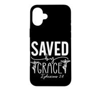 Custodia per iPhone 16 Plus SALVATI per GRAZIA Ephesians 2:8 Messaggio Ispiratore