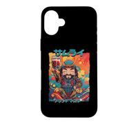 Custodia per iPhone 16 Plus Samurai giapponese Boba Tea Warrior Ukiyo Bubble Tea Samurai