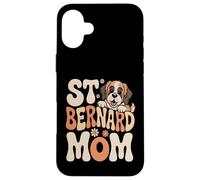 Custodia per iPhone 16 Plus San Bernardo Mamma Carino Retro Cane Mamma