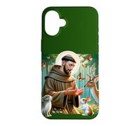 Custodia per iPhone 16 Plus San Francesco d'Assisi Patrono degli Animali Foresta Cattolica