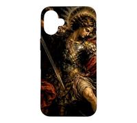 Custodia per iPhone 16 Plus San Michele Arcangelo Barocco Chiaroscuro Icona Design