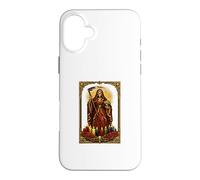 Custodia per iPhone 16 Plus Santa Muerte Holy Candles Altare devozionale Folk Saint Tee