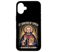 Custodia per iPhone 16 Plus Sant'Ignazio di Loyola Ad Maiorem Dei Gloriam Gesuita Cattolico