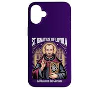 Custodia per iPhone 16 Plus Sant'Ignazio Loyola Ad Maiorem Dei Gloriam Gesuita Cattolico