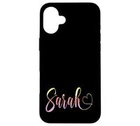 Custodia per iPhone 16 Plus Sarah First Name on Pastel Rainbow Colors for Girls & Teens