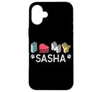 Custodia per iPhone 16 Plus Sasha personalizzato cane nome Sasha Pet Lover