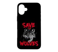 Custodia per iPhone 16 Plus Save The Wolves Faccia Di Lupo Contro Caccia Al Lupo