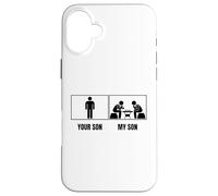 Custodia per iPhone 16 Plus Scacchi Giocatore Your Son My Son Papà Mamma Scacchi Divertenti