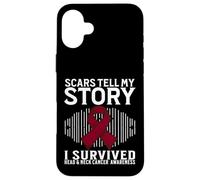 Custodia per iPhone 16 Plus Scars Tell My Story Head and Neck Cancer Awareness Survivor