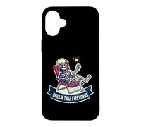 Custodia per iPhone 16 Plus Scheletro Chillin Till The Fireworks Funny 4th of Lazy Luglio