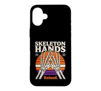 Custodia per iPhone 16 Plus Scheletro Mani Alzate Retro Halloween Tram