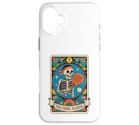 Custodia per iPhone 16 Plus Scheletro Padel Player Tarocchi Carta Divertente Padel Sport