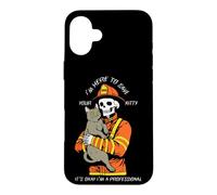 Custodia per iPhone 16 Plus Scheletro pompiere divertente I'm Here To Save Your Kitty