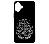 Custodia per iPhone 16 Plus scienza vs arte cervello schizzo pensare concetto neuroscienza