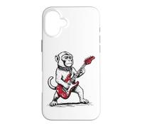 Custodia per iPhone 16 Plus Scimmia rock, scimmietta divertente che suona la chitarra