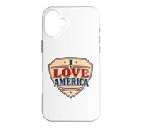 Custodia per iPhone 16 Plus Scudo da supereroe I Love America
