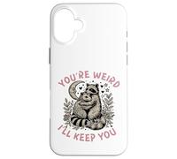 Custodia per iPhone 16 Plus sei strano ti terrò procione opossum Valentine Days