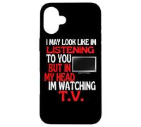 Custodia per iPhone 16 Plus Sembra che ti stia ascoltando guardando l'umorismo della TV